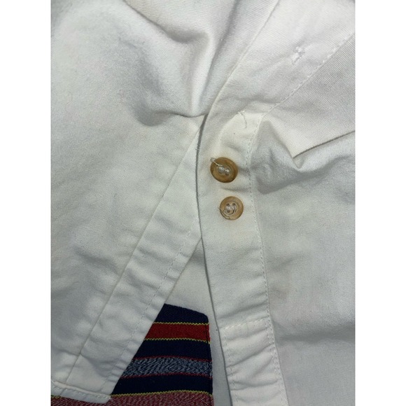 Bellfield Shirt Men's L White Short Sleeve‎ Southwestern Woven Pocket - Picture 9 of 11